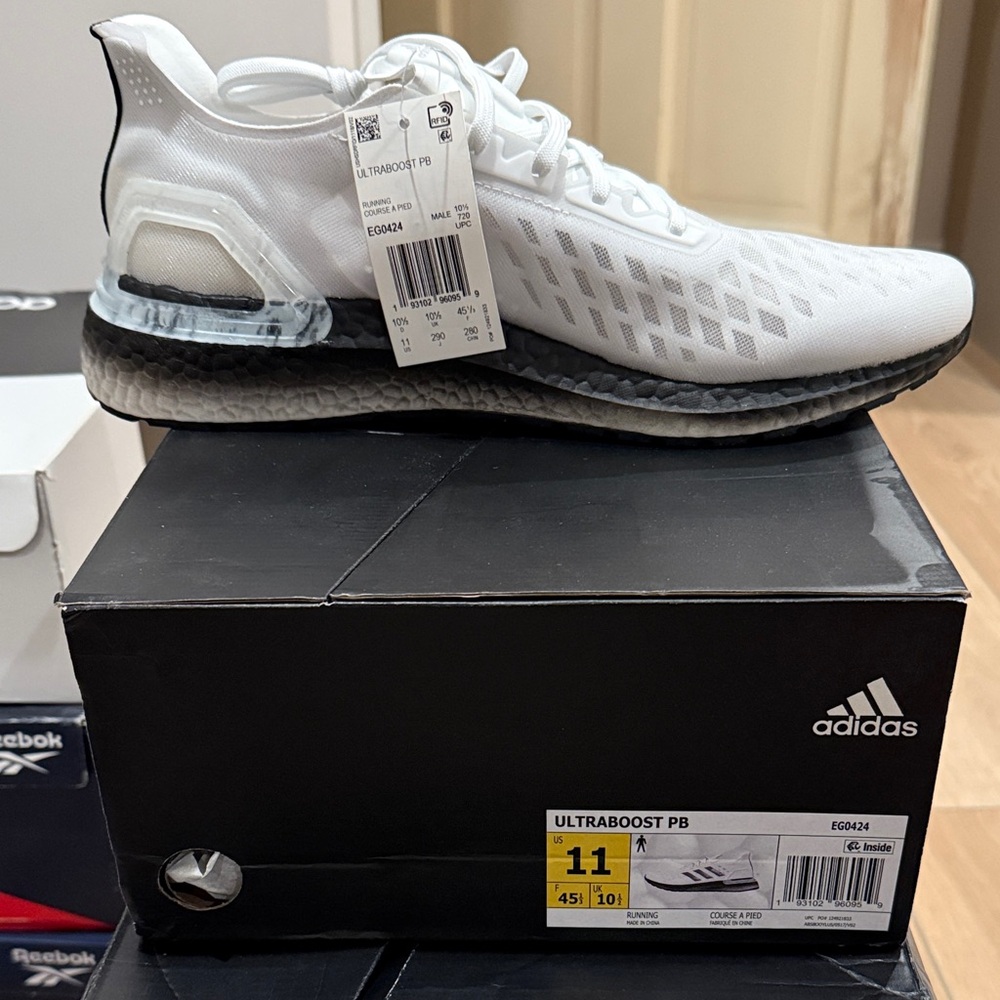 Adidas Ultraboost PB White and Black Running Shoes